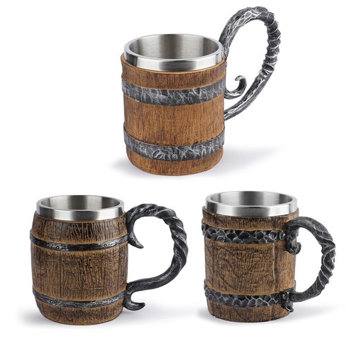 Holzfass bierkrug edelstahl - bierkrug,,