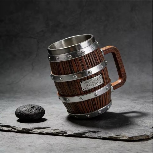 Bierkrug krug holzfass - bierkrug, holzfass-design