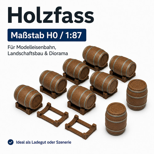 Holzfass bierfass - 1:87, /