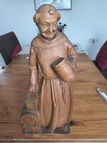 Mönch holzfigur geschnitzt - holzfigur,