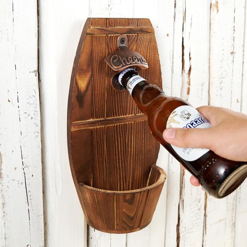 Bierfass flaschenöffner holz - bierfass,
